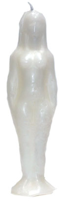 7 1/4" White Woman candle