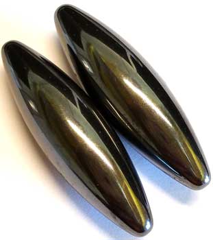 60mm Magnetic Hematite Oval pair