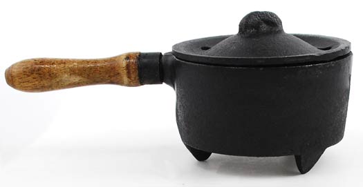 Cast Iron Burner w/ Wooden Handle