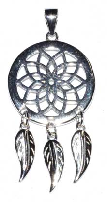 3/4" Dreamcatcher sterling pendant