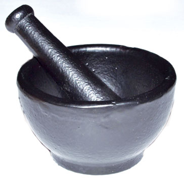 2 3/4" Cast Iron mortar and pestle set