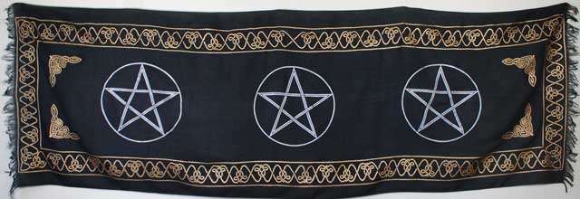 Three Pentagram altar cloth