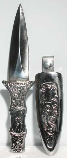 Engraved Silver Boot athame