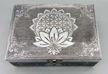 5"x7" metal Flower of Life W Lotus