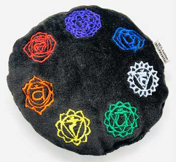 4 1/2" Black Velvet Chakra cushion