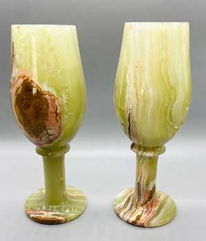 (set of 2) 7 3/4" Onyx chalices